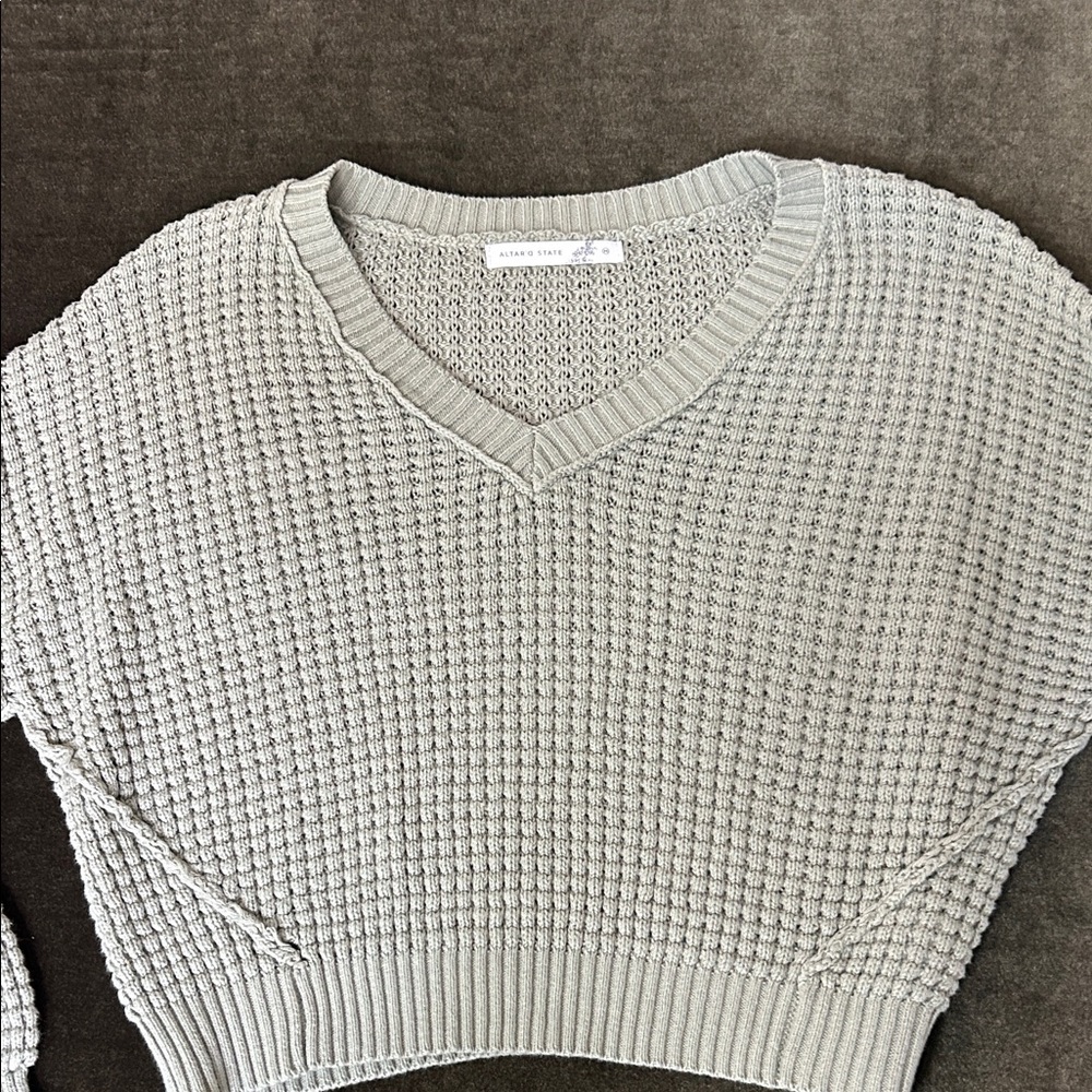 Altar'd State Light olive green V-Neck Sweater